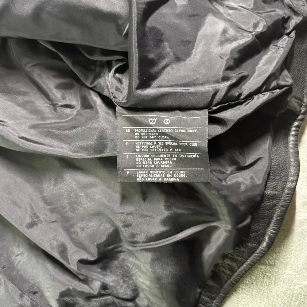 Harley Davidson Womens Black Leather Motorcycle Jacket Size L Biker Riding Y2K - Picture 6 of 11